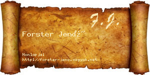 Forster Jenő névjegykártya