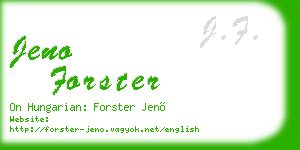 jeno forster business card